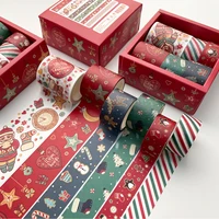 6 pcsbox merry christmas masking washi tape set holiday gift decorative adhesive tape decora diy scrapbooking sticker label