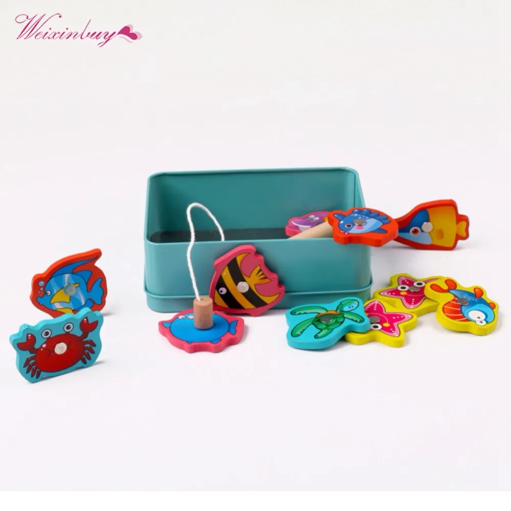 1 набор деревянная игрушка в железной коробке | Игрушки и хобби