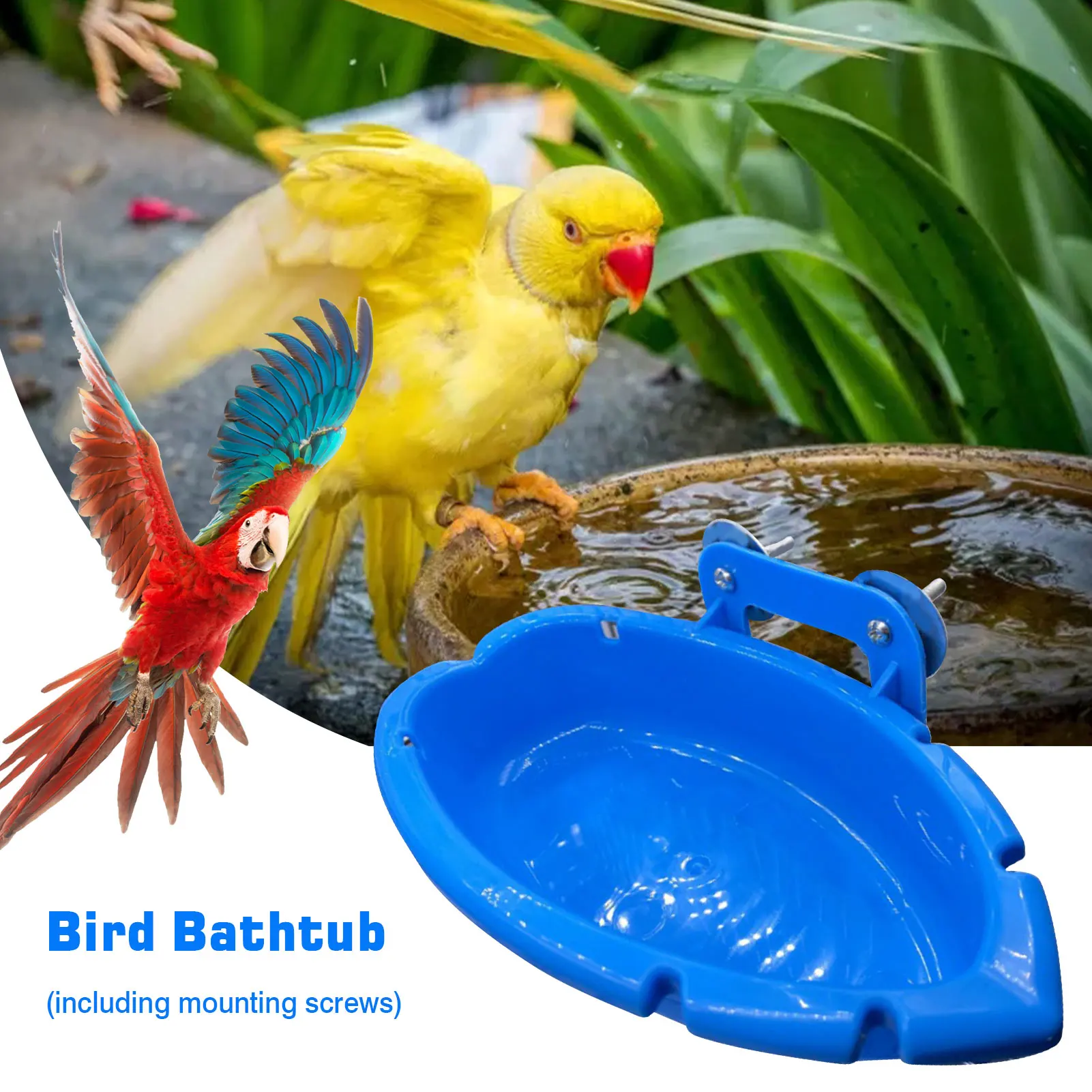 

Bird Baths Tub Bowl Basin Bird Birdbath Tub Parrot Bath Supplies Bath Room Feeder Parrot Cage Hanging Bathing Box Pets Supplies