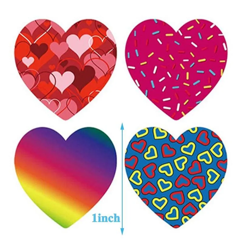 

500pcs/roll Love Heart Shape Sticker Label Color Love Decoration Gift Valentine's Day Paper Packaging Sticker Wedding Party