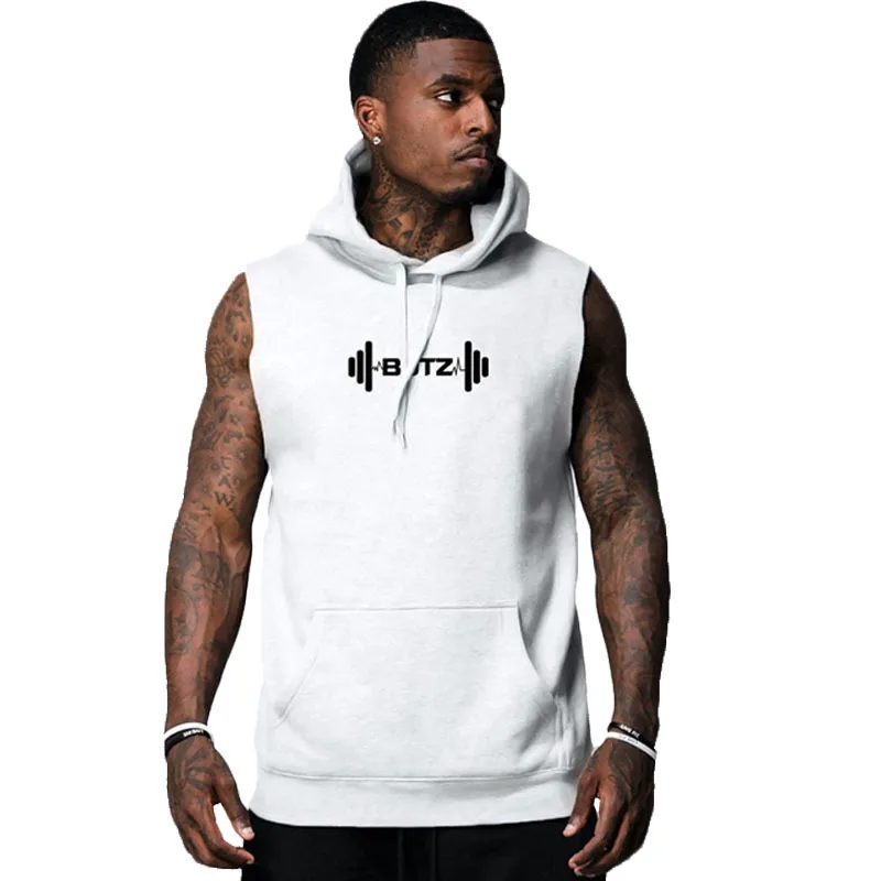 

Blank sports hooded vest for men's leisure fitness vest running training clothing Running vest is simple and fashionable