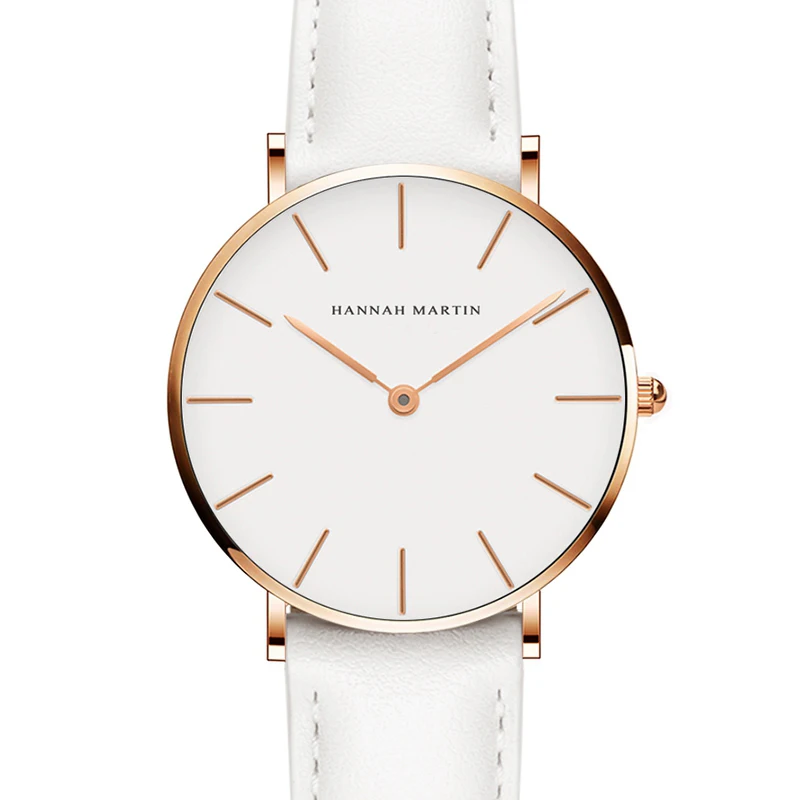 

Japan Quartz Simple Women Fashion Watch White Leather Strap Ladies Wrist Watches Brand Waterproof Wristwatch 36mm