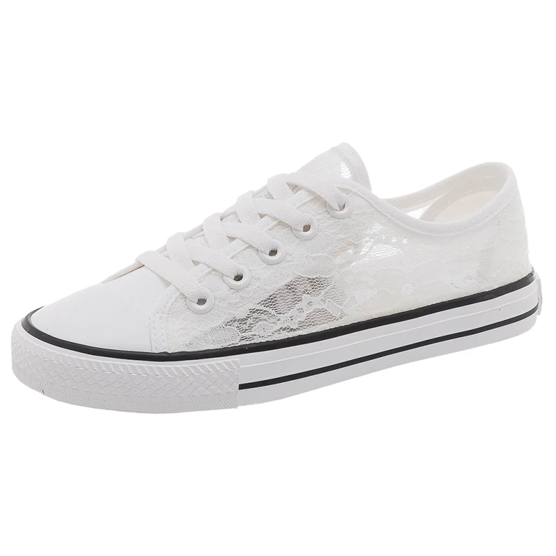 

Women Sneakers 2021 Summer New Fashion Flats Lace Shoes Female Breathable Casual Sneaker White Women's Vulcanize Shoes