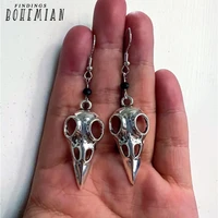 bird skull earrings gothic jewelry gifts for her for him goth earrings punk earrings bird earrings