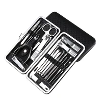 19pcsset manicure complete kit stainless steel professional nail sets kits pedicure tool nails tools cutter art beauty health