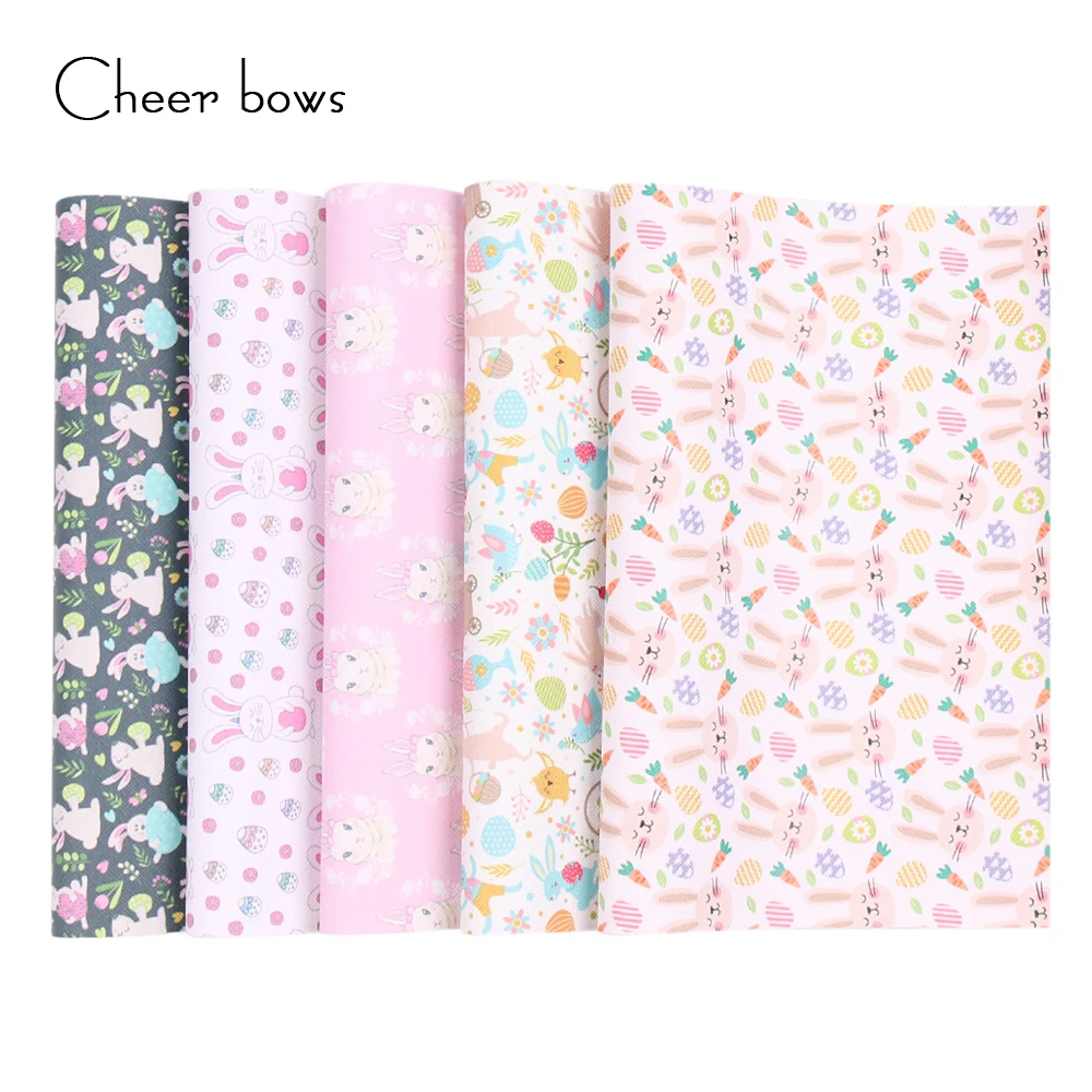 Cheerbow 22*30 см Пасхальный кролик лист из искусственной синтетической кожи с принтом