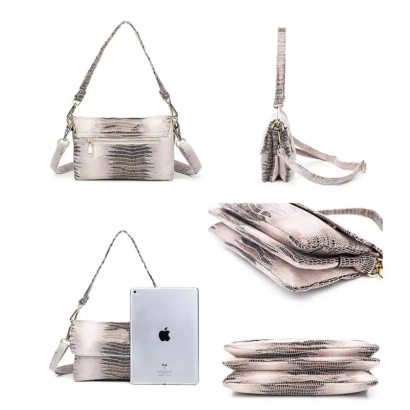New Leather Bags Women Small Serpentine Bag Luxury Handbags Design Shoulder Fashion With Chain Solid Color Clutch | Багаж и сумки