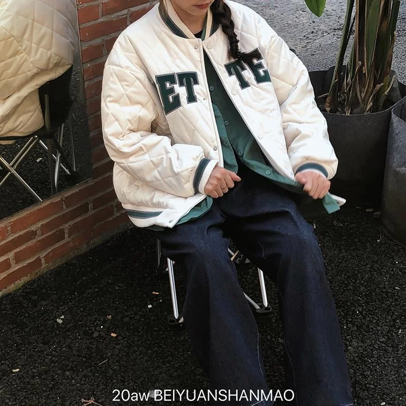 Женское зимнее короткое пальто пуховик бейсбольная парка Базовая куртка Длинная