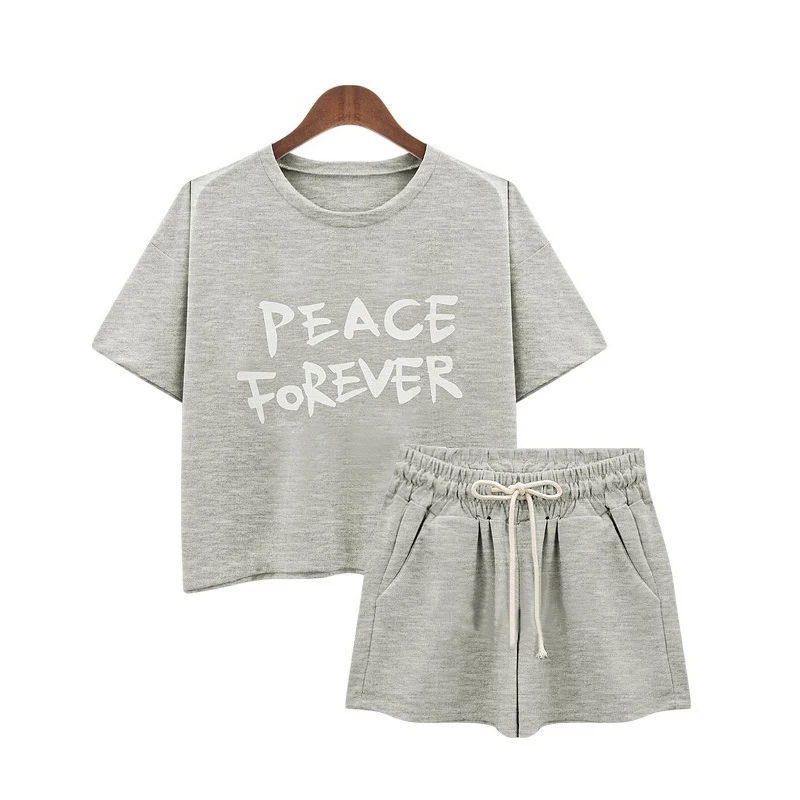 Женские спортивные костюмы повседневный комплект спортивной одежды футболка с