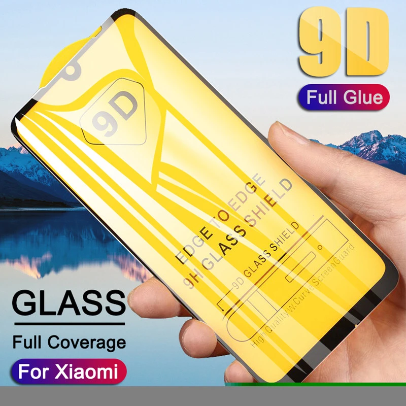 Изогнутое закаленное стекло 9D для Redmi Note 8 7 6 Pro 5A Prime 4 4X Защитная пленка с полным