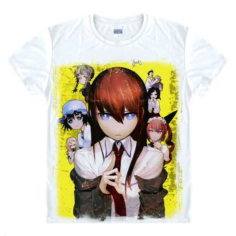 Футболка с принтом Steins Gate Makise Kurisu Шиина маюри косплей аниме топы летние
