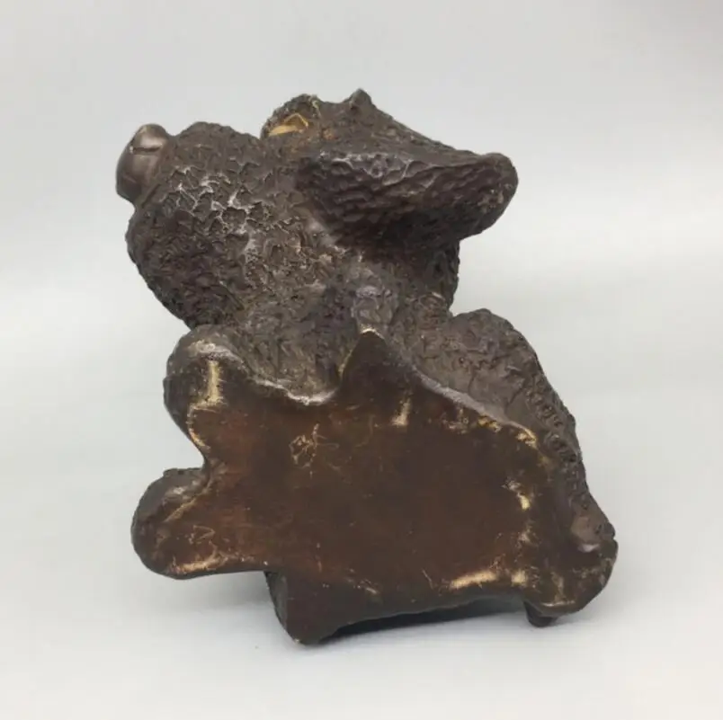 

China brass Teddy dog crafts statue