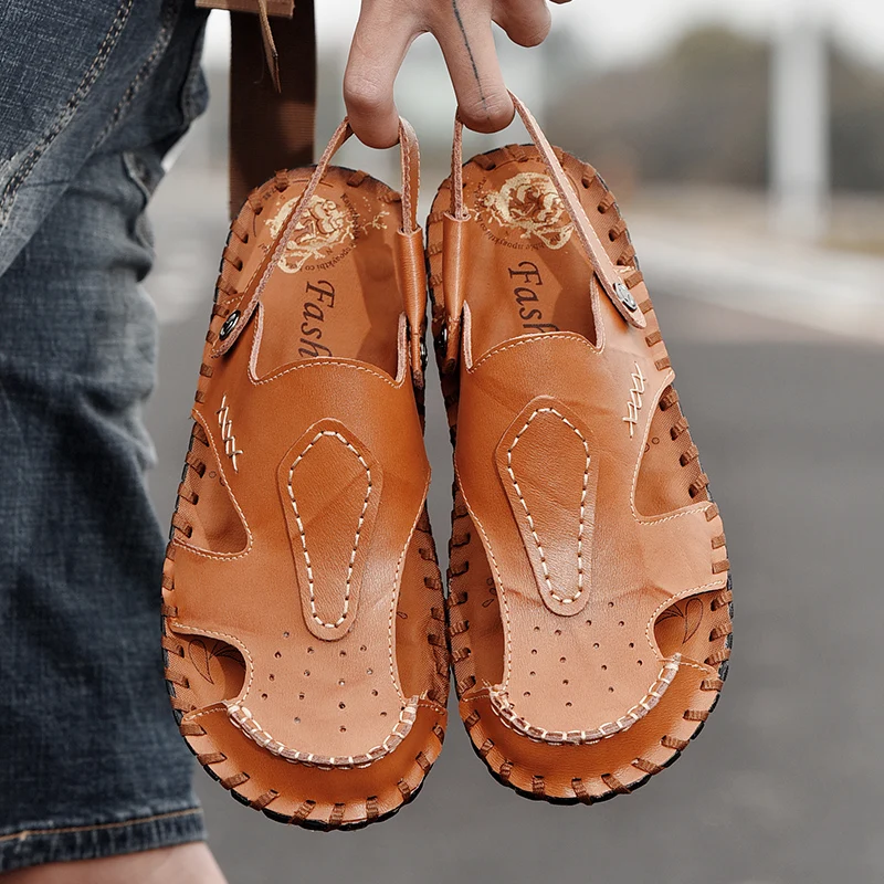 

Leather Sandals For Men Gladiator Men Sandals Sandalias Piel Hombre Mens Beach Sandal Shoe Casual Sandalia Masculina De Praia