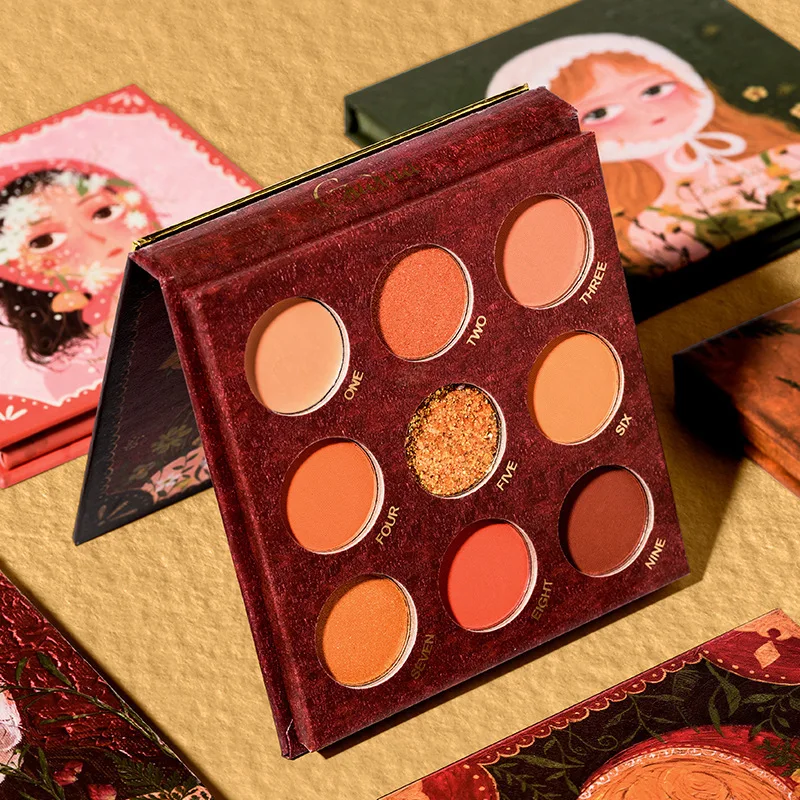 

NaNa Sweet Language 9 Colors Eye Shadow Palette Pearlescent Matte Flashing Powder Sequins Oil Painting Eyeshadow
