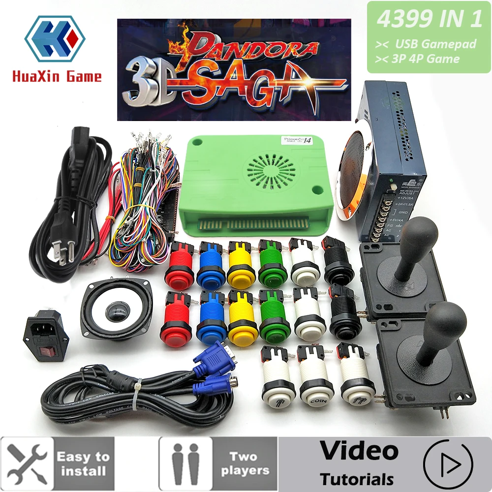 3188 в 1 Pandora Сага коробка 14 DIY Аркады набор 3D 4399 игры Happ 8 Way джойстик HAPP кнопка для Jamma