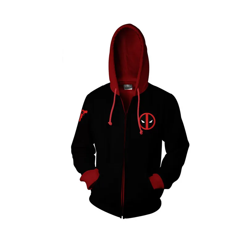zipper Marvel Дэдпул толстовка с капюшоном Железный человек костюм дедпула одежда мужские толстовки с капюшоном на молнии детские милые вещи Топы - Цвет: zipper
