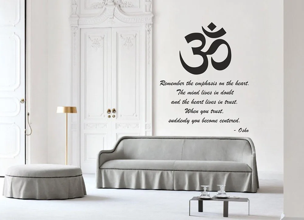 Йога, медитация стикер на стену Om каллиграфия символ Osho великолепное предложение виниловая наклейка на стену для гостиной украшения дома A173
