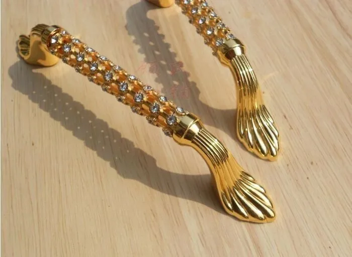 128 мм модные роскошные современные ручки для мебели стеклянные алмазные кухонные