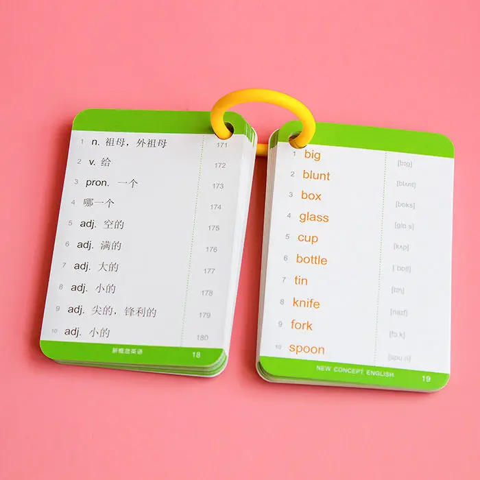 

New English Concepts 1-4 Text Cards Word Bilingual Control Portable Textbook Books For Kids Libros Livros Manga Art Chinese