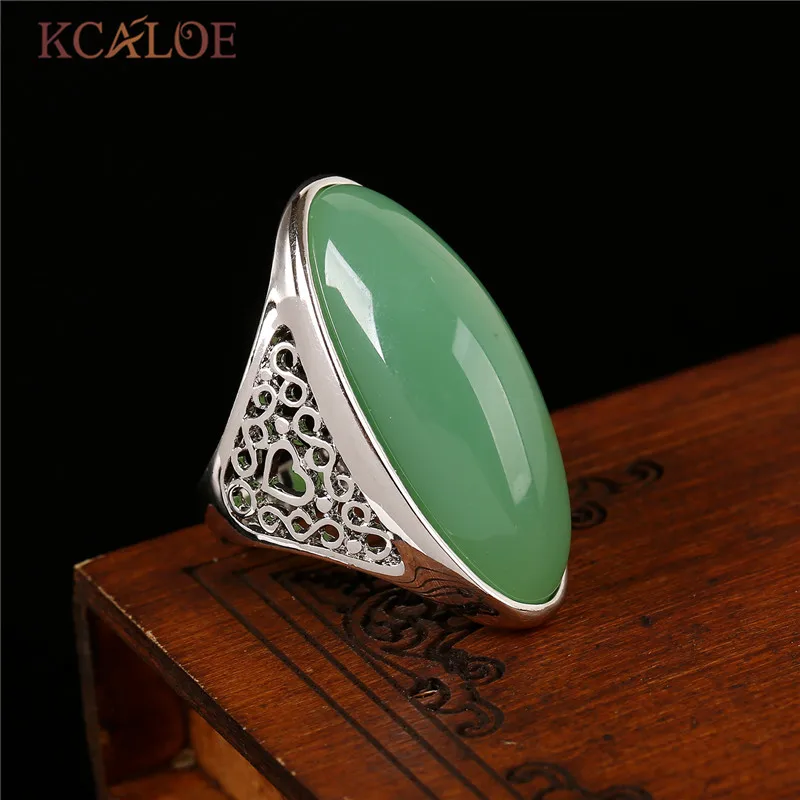 KCALOE Кольца Женские Золотое Кольцо с Большим Камнем