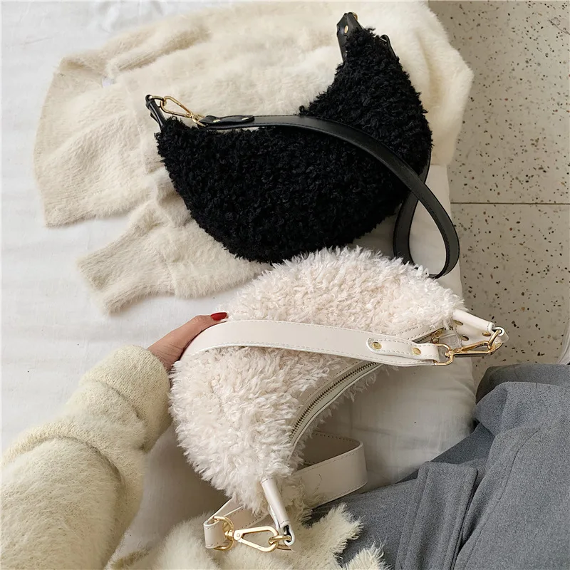 Новинка зимы из мягкой шерсти сумки через плечо для Для женщин Роскошные