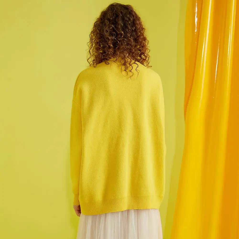 Женский Повседневный пуловер UNIFREE Свободный с круглым вырезом и длинными