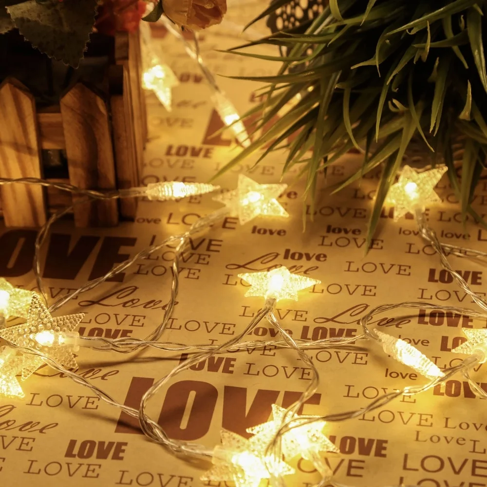 

20/50100Leds Star Shaped LED Fairy String Lights Solar Holiday Christmas Party Wedding Decoration Fairy Lights