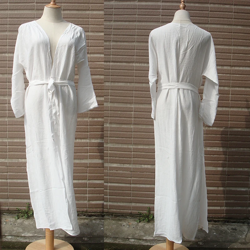 Белое богемное пляжное платье макси парео 2021 Пляжная туника для пляжа кардиган с