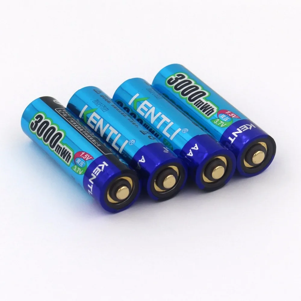 

KENTLI 4pcs/lot Stable voltage 3000mWh aa batteries 1.5V rechargeable battery polymer lithium li-ion battery