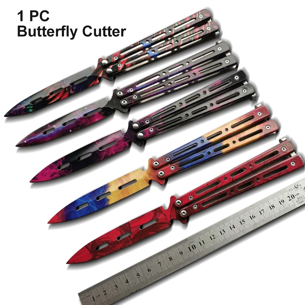 

Folding Cutter No Edge Pointed Stainless Steel Outdoor Sports Durable Strong Hair Styling Butterfly Trainer Portable Practice