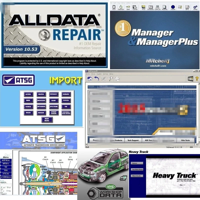 

Alldata 10.53 Software Auto Repair Mit//Chell OD5 Vivid Workshop Data Car Diagnostic All Data Tool Atsg ElsaWin ETK/A 1TB HDD