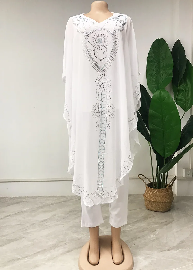 Африканская одежда для женщин летние африканские женские белые синие комплекты