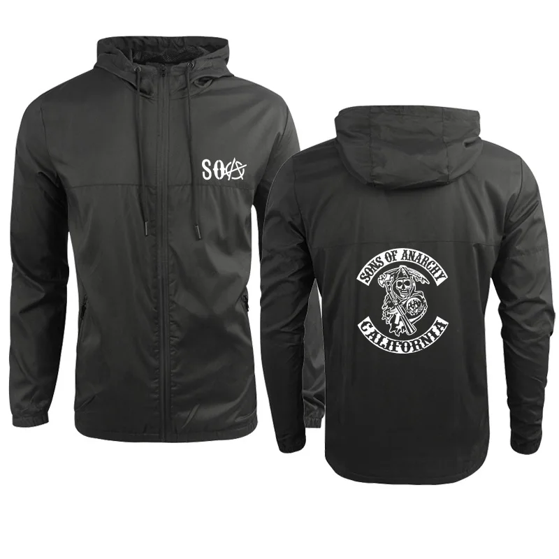 

Мужская толстовка SOA, из чистого хлопка, с принтом сынов анархии, черепа, весна-осень, подходящий жакет
