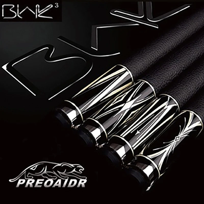

PREOAIDR 3142 BLAK Pool Billiard Cue Stick Silver Professional Pool Cue Billiard Cue 13mm 11.5mm 9.5mm Tip Black