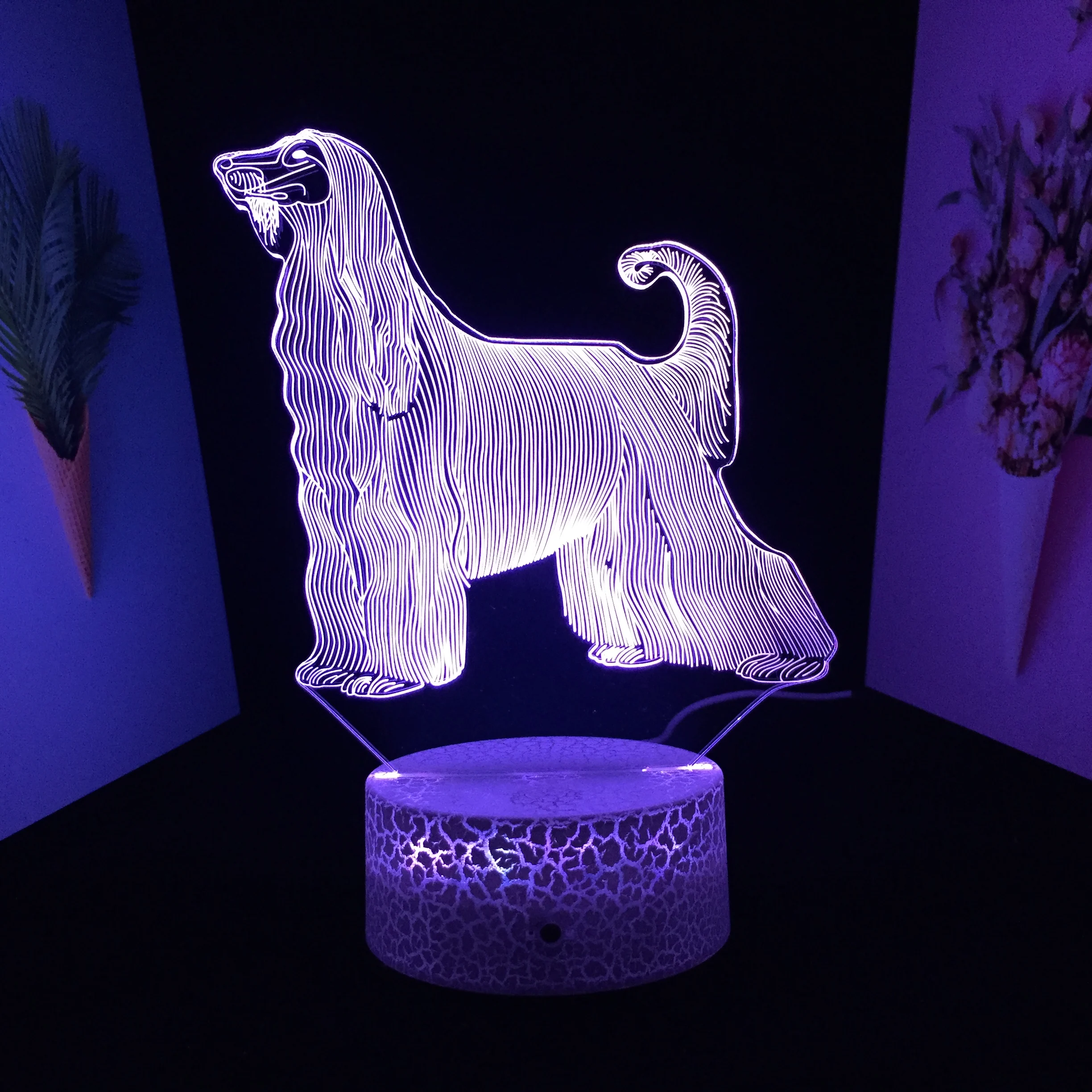 

3D Cute Dog Poodle Series Nightlight Acrylic LED Night Light for Child Bedroom Sleep Lights Kids Gift for Home Decor Table Lamp