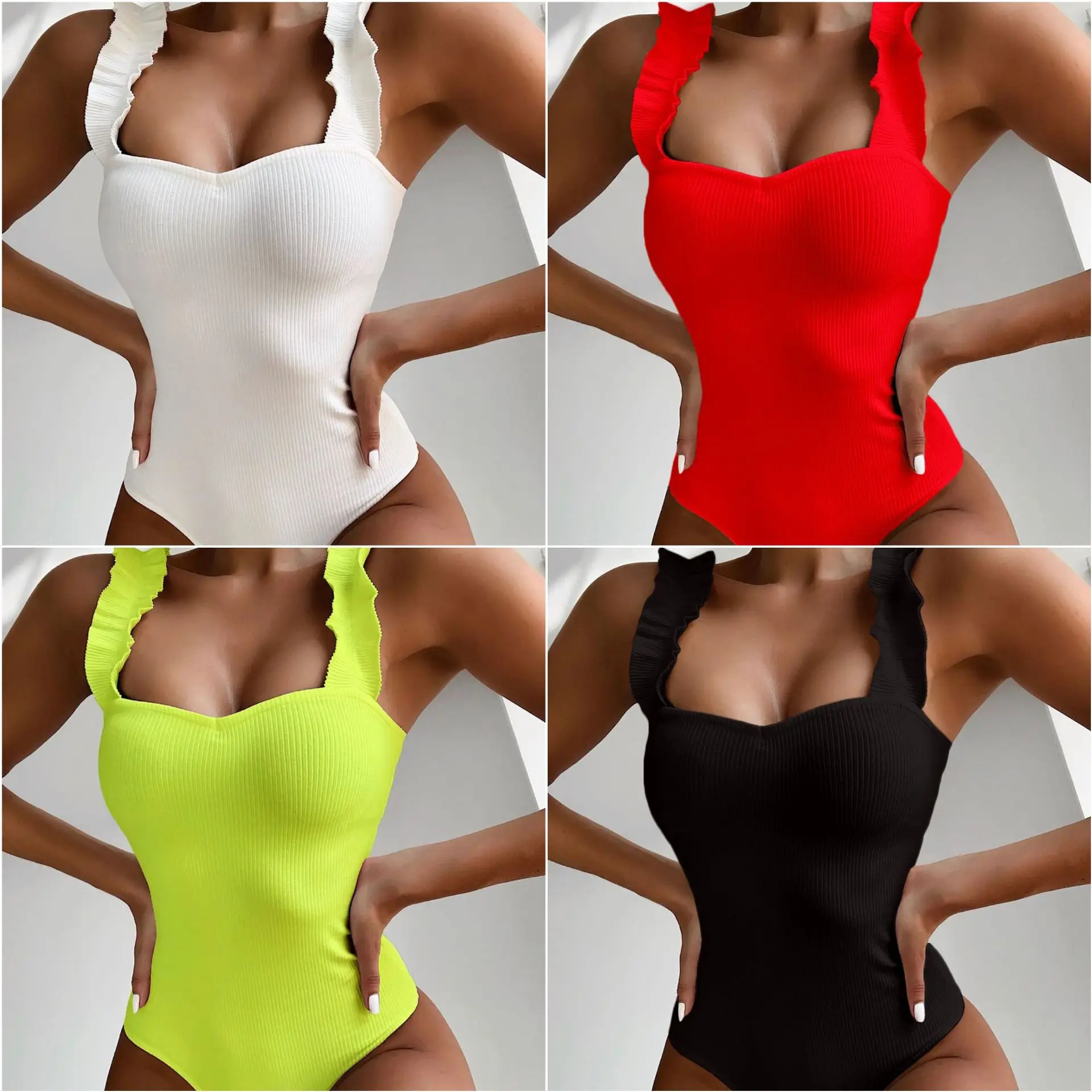 

Swimsuit Swimwear Push Up Sexy Bikini Beach Wear Swimming Suit Bodysuit Maillot de Bain Femme Shoulder Strap Fungus Bathing Suit