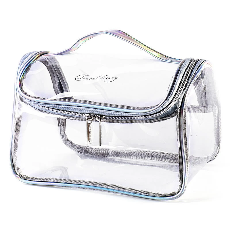 

Fashion Transparent Laser Travel Makeup Bag Women Handbag Zipper Wash Organizer Storage Beauty Make Up Waterproof Cosmetic Case