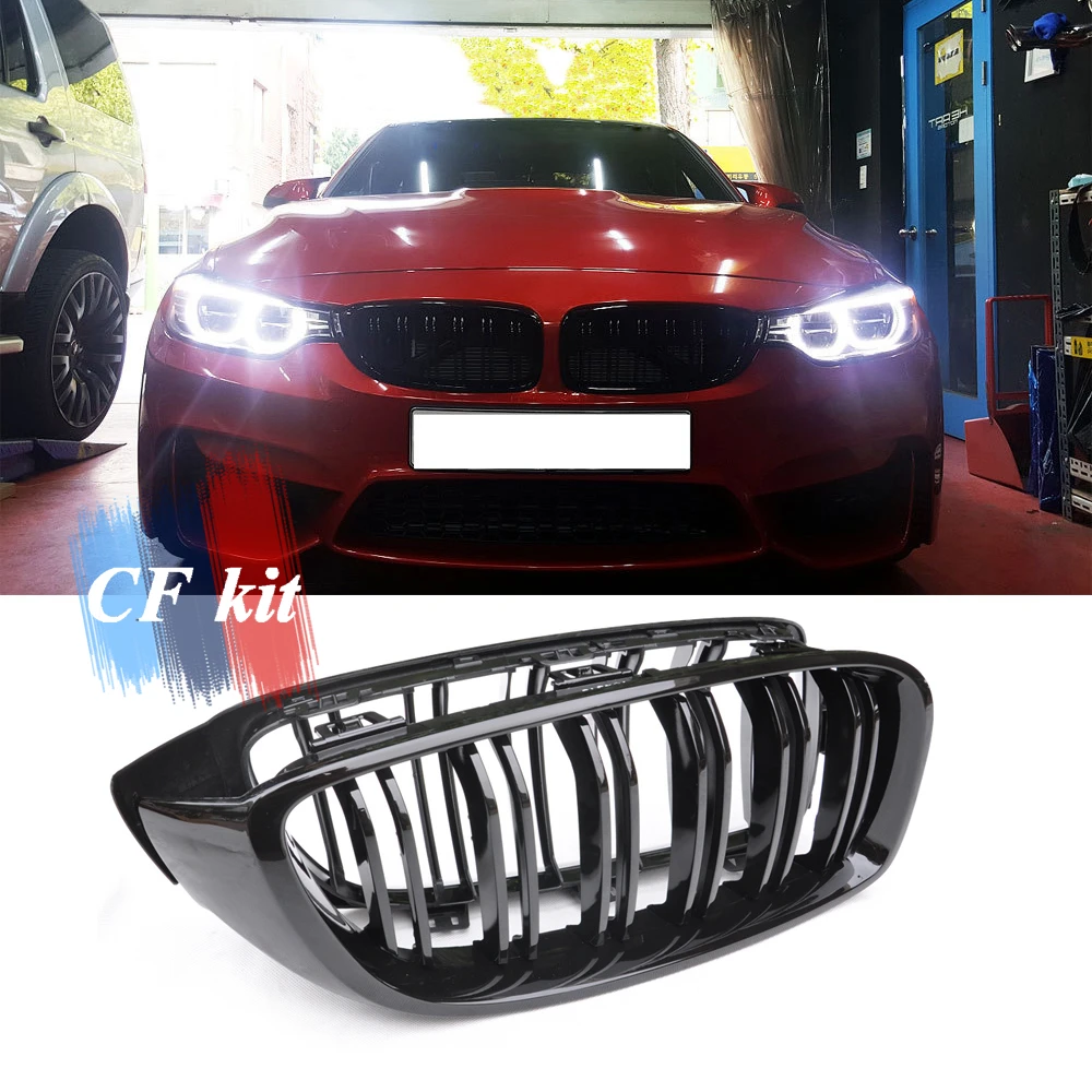 Комплект глянцевых гоночных грилей CF для BMW 4 серии M3 M4 F32 F33 F36 F80 F82 F83 2 шт.|Гоночные