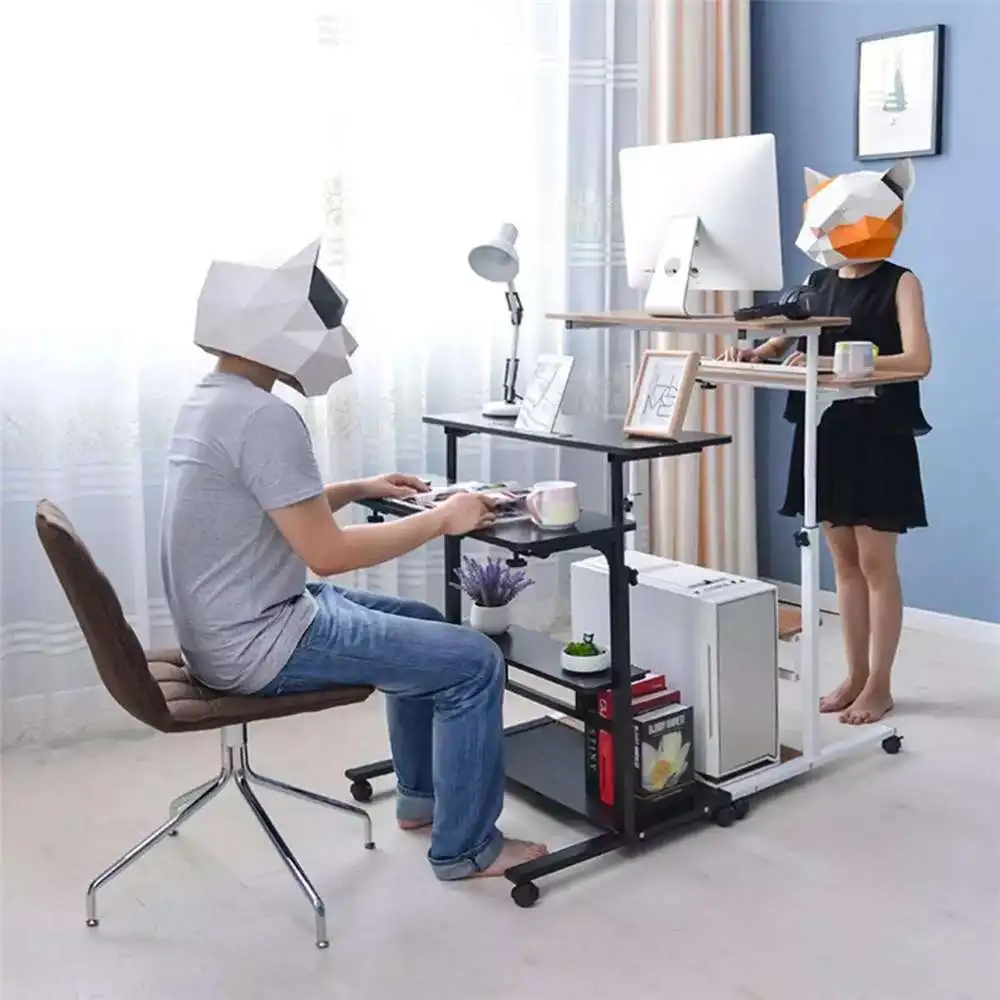 

Upgraded Height Adjustable Standing Desk Compuer Laptop Desk 2 Layers 31.5inch L 23.6inch W For Home Office With Host shelf