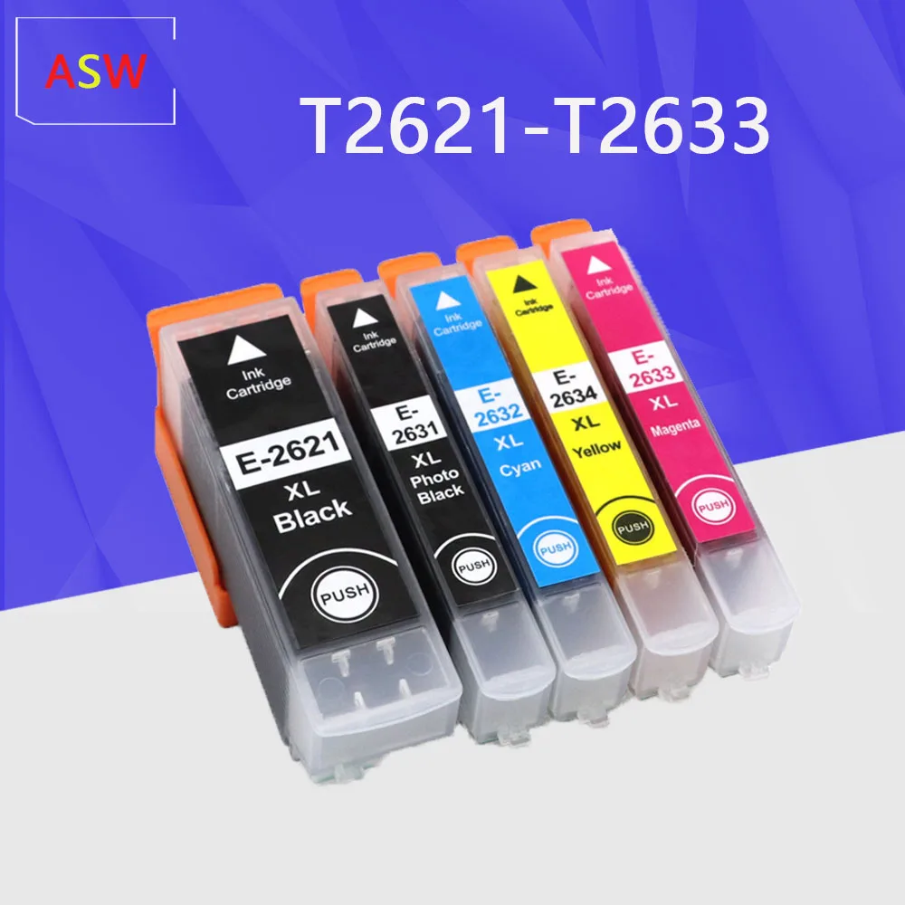 Совместимый чернильный картридж T2621 26XL для принтера Epson XP510 XP520 XP600 XP605 XP615 XP620 XP625 XP710