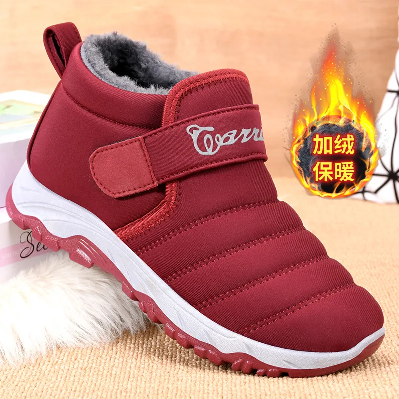 

Snow Boots for Women Winter New Middle-Aged and Elderly Mom Shoes Warm Couple Cotton Boots Fleece Lined Padded Warm Keeping