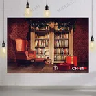 Рождественские фоны библиотека интерьер книжная полка книги фотографии фоны на заказ фотографические фоны для фотостудии