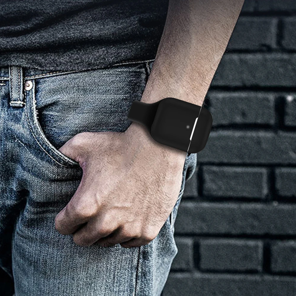 Спортивный силиконовый чехол для AirPods 2 наушников на запястье Air Pods 1 мягкий