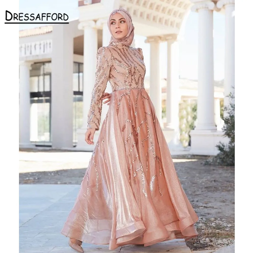 

Розовое искусственное вечернее платье, роскошное мусульманское официальное платье Дубая для женщин, свадебное платье для помолвки, выпускного вечера