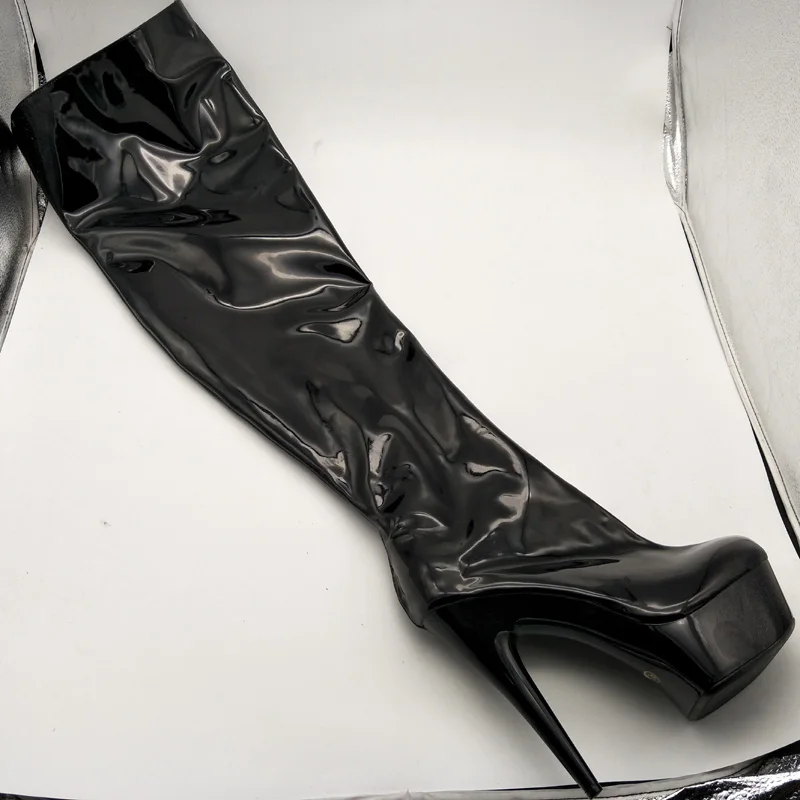 Женские ботфорты на высоком каблуке ботинки платформе 5 см обувь для ночного