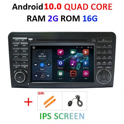 4G 64G 2 din Android 10 автомобильный мультимедийный DVD gps навигатор для Mercedes Benz ML GL CLASS W164 ML350 ML500 GL320 авто радио DSP - Цвет: 2G 16G IPS