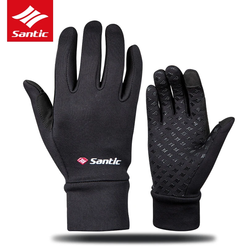 SANTIC велосипедные перчатки эластичные ветрозащитные осенние зимние с сенсорным