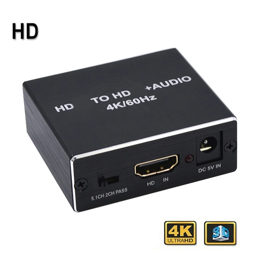 

5.1 Optical Audio Adapter 4K 60Hz Audio Extractor Splitter HDMI-Compatible to HDMI-Compatible Audio Converter