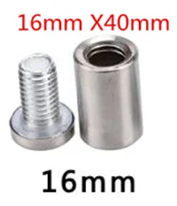 16mm X40mm 10 шт.! Профессиональная реклама, гвозди противостояние болт из нержавеющей стали зеркало стекло стены поддержка крепежные винты Декор оборудования - Цвет: 16mm X40mm
