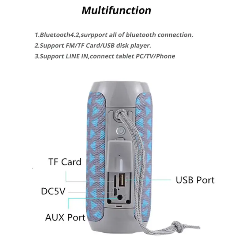 Wireless Bluetooth Speaker 10W Waterproof column Stereo Subwoofer loudspeaker portable Speaker+Mic Bass FM Radio MP3 Sound Box |